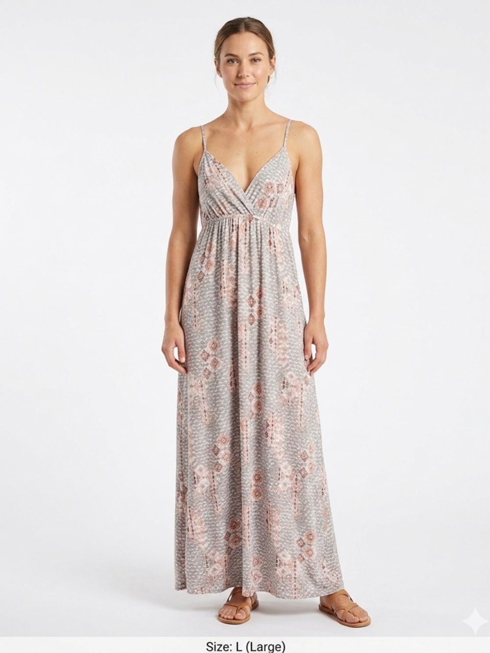 Papillon Blanc Boho Summer Sundress Adjustable Strap Maxi Dress Large
